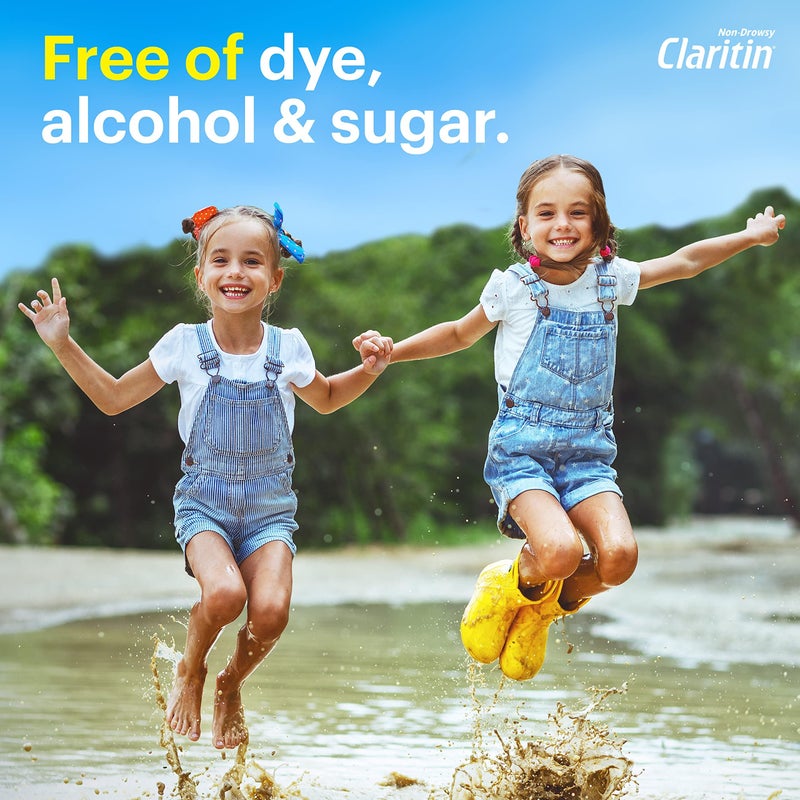 Claritin كلاريتين 24 ساعة لتخفيف الحساسية - بنكهة العنب - مضاد الهيستامين السائل غير المسبب للنعاس للأطفال، خالي من الأصباغ والكحول والسكر للأطفال من عمر 2 سنة وما فوق - Image 3