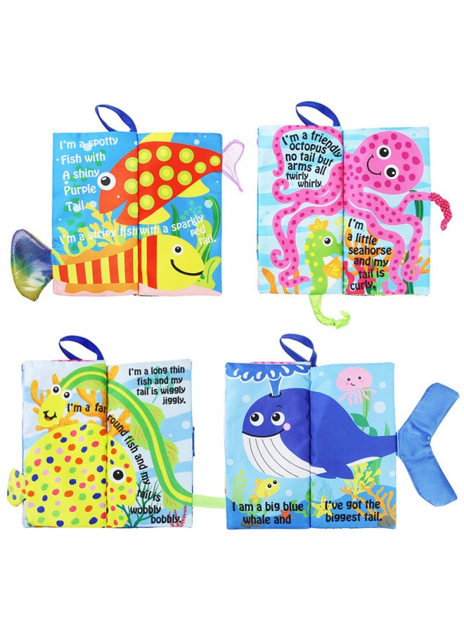 Coolplay Marine Animal Tail Cloth Book Enlightenment Early Education Cloth Book Does Not Fade Tear Three-dimensional Book Baby Cognitive Toys - Image 5