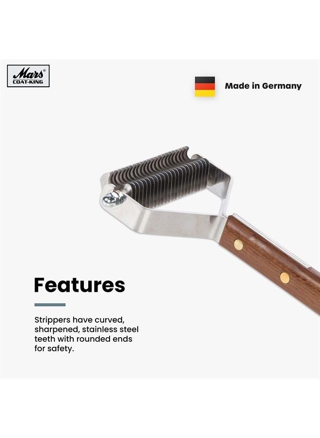 Double Wide De-Matting Undercoat Grooming Rake Stripper Tool for Dogs and Cats, Stainless Steel with Wooden Handle for Thick Coats, 23-Blade Stripper for Groomers, Pet Owners - pzsku/Z6E8992877E37F64234CEZ/45/_/1687635096/18b3a629-f99c-4c9f-987c-2c78c8c97866