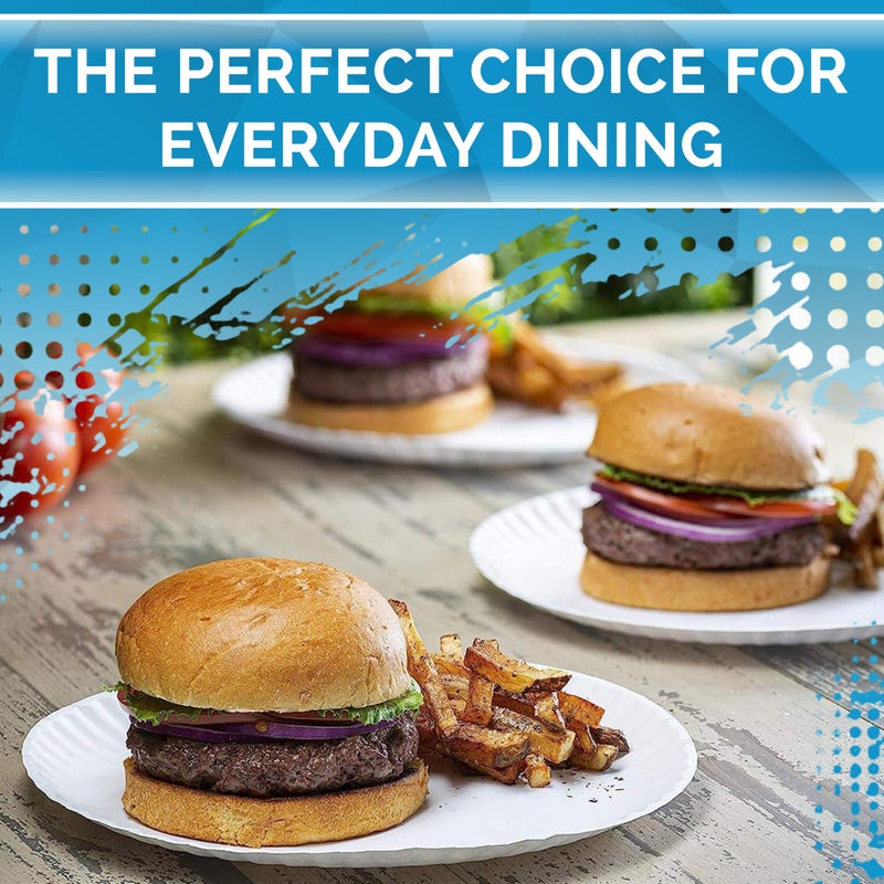 Perfectware- 6"" Uncoated Paper Plates for Daily Use/Crafts/Events and Much More -Pack of 100ct - Image 5