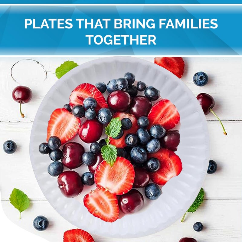Perfectware- 6"" Uncoated Paper Plates for Daily Use/Crafts/Events and Much More -Pack of 100ct - Image 4