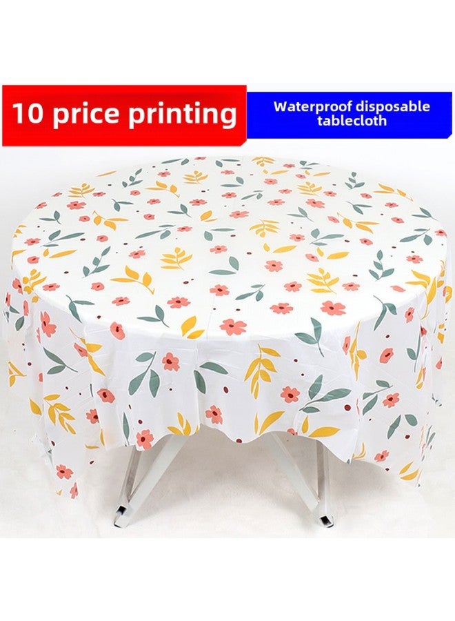 10 Price Disposable Tablecloth Ins Cyber Celebrity Small Fresh Printed Dining Cloth Thickened Plastic Household Square Tablecloth-Color:1.0x 1.4 M Thick Porcelain White (single Folded) 10 Sheets/bag - Image 2