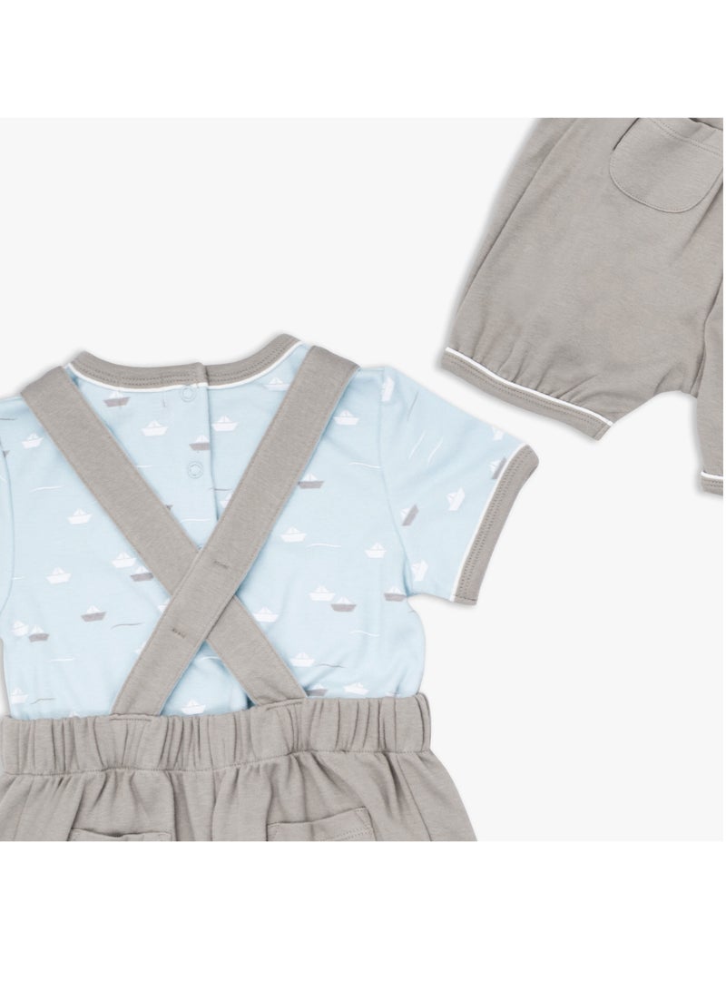 Moon قميص وبنطلون MOON قطني 100% مقاس 12-18 شهرًا، أزرق مخضر - Little Boat - Image 3