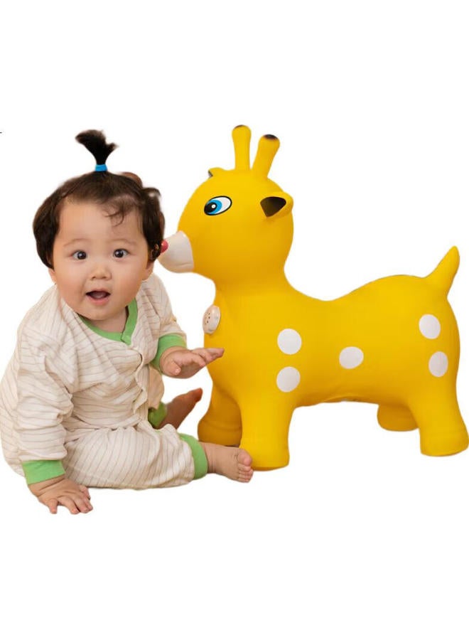 Haha Ball Hahaqiu Children'S Toy Musical Jumping Horse, Inflatable Small Leather Horse, For Ages 3-6, Kindergarten Sensory Integration Training, Mango Yellow - Image 2