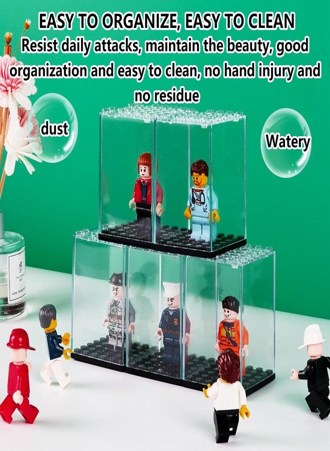 EKIND Acrylic Display Case Compatible for Minifigures, Building Block Toy Models, Buildings Toys Storage, Stackable Removable High Transparency Dustproof Display Case(4PCS) - Image 4