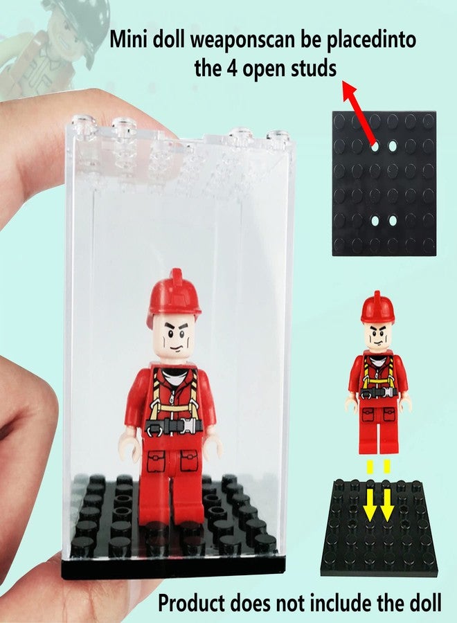 EKIND Acrylic Display Case Compatible for Minifigures, Building Block Toy Models, Buildings Toys Storage, Stackable Removable High Transparency Dustproof Display Case(4PCS) - Image 3