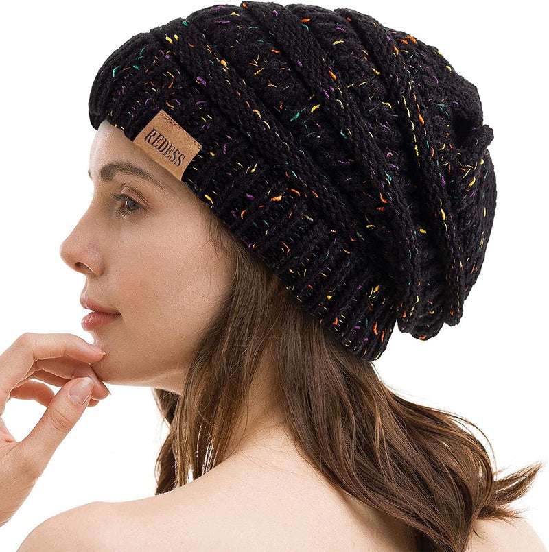 REDESS Slouchy Beanie Hat for Men and Women Winter Warm Chunky Soft Oversized Cable Knit Cap - Image 4