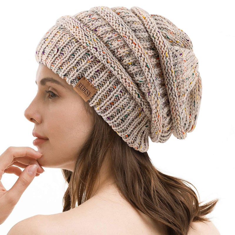 REDESS Slouchy Beanie Hat for Men and Women Winter Warm Chunky Soft Oversized Cable Knit Cap - Image 5