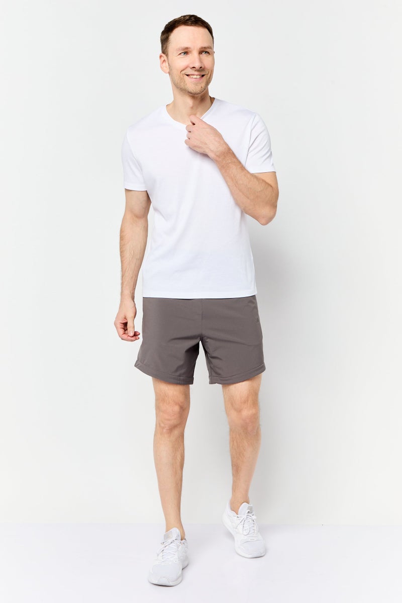 Adidas Men Sportswear Fit Basketball Shorts, Stone Grey - Image 2
