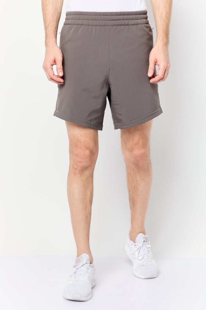 Adidas Men Sportswear Fit Basketball Shorts, Stone Grey - Image 1