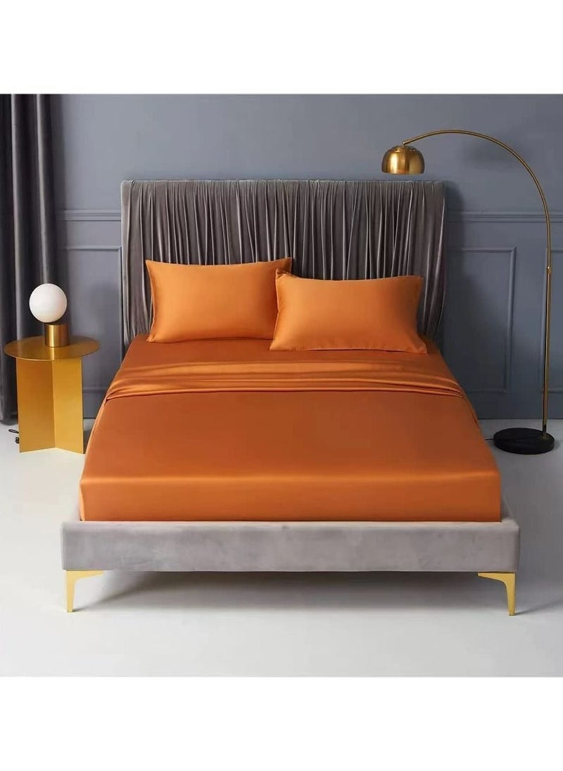 LIMOS - 100% Tencel Lyocell Bed Sheets Set 4PC, Flat Sheet,1 Fitted Sheet, 2 Pillowcases - Image 1