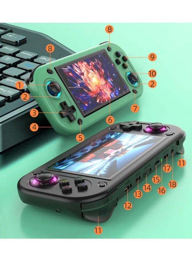 بلو فاير جهاز ألعاب محمول ريترو R43S – شاشة IPS عالية الدقة 4.3 بوصة، أكثر من 10,000 لعبة كلاسيكية مدمجة، إخراج HDMI للتلفاز، نظام لينكس مفتوح المصدر، معالج رباعي النواة وذاكرة 4GB RAM، سعة تخزين 64GB/128GB قابلة للتوسيع، بطارية 2000mAh، شحن Type-C، دعم محاكيات PS1/N64/GBA/SNES/NES/MAME/NeoGeo/PSP، جهاز ألعاب جيبي مثالي للأطفال والكبار - Image 5