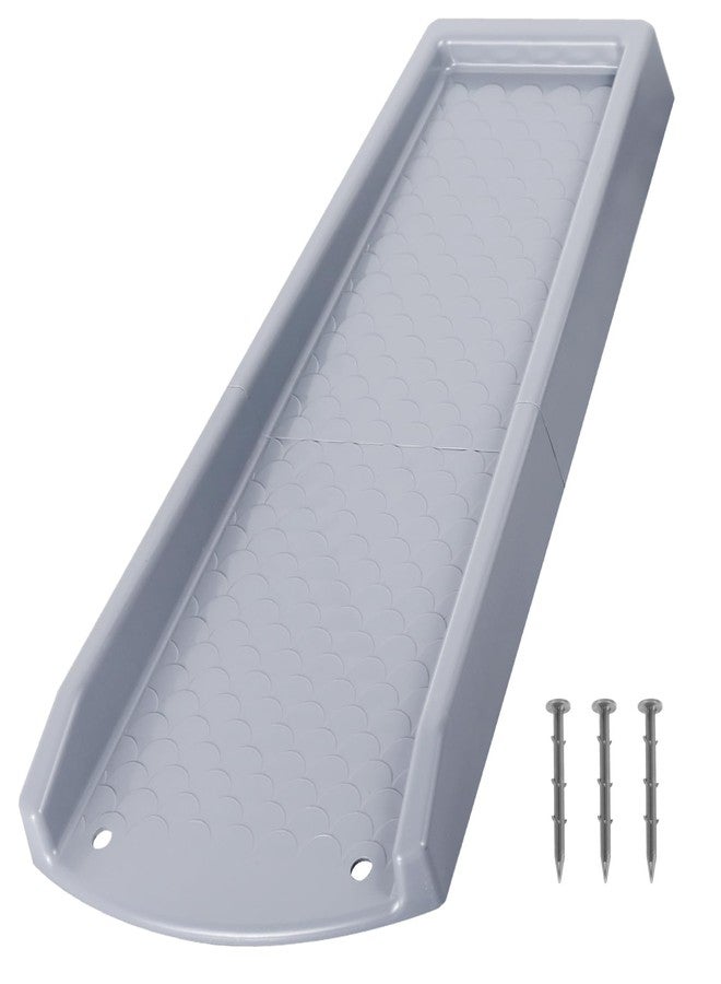 plusgutter Rain Gutter Downspout Splash Block, Gutter Downspout Extensions for Water Drainage, 24" Gutter Splash Guards Downspout Extender, Fixable Down spout Drain Trays with PE Nails(1 Pack, Gray) - Image 1