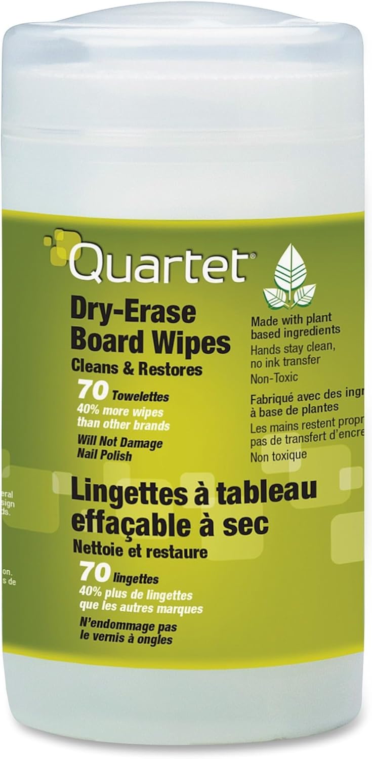 Quartet Dry Erase Cleaning Wipes 70 Sheets NonToxic Disposable Whiteboard Wipes LowOdor 52180032Q70 Wipes - Image 4
