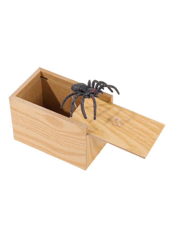 Wooden Spider Prank Scare Box Rich Unique Detailed Design Durable Sturdy