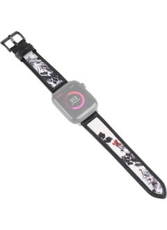 Ink Painting Leather Replacement Strap Watchband For Apple Watch Series 7/6/SE/5/4/3/2/1 41/40/38mm Black