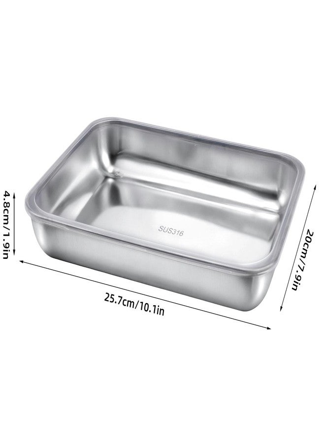 Penitue 4pcs Stainless Steel Food Storage Containers with Lids, Airtight Stackable Metal Meal Prep Containers Deli Meat Keeper for Refrigerator Freezer for Picnic BBQ Party Travel & Office Lunch - Image 2