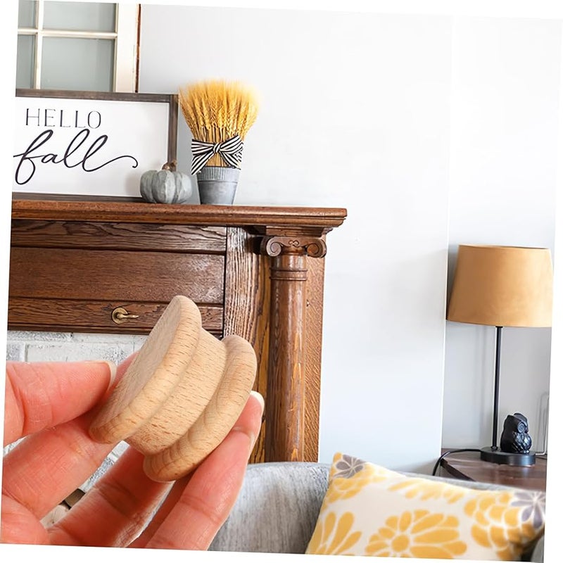 4 قطع رأس عمود روماني خشبي زخرفي للفروتشر والطاولات - Image 5