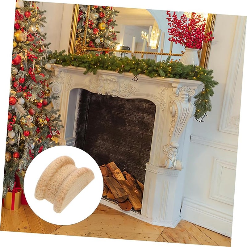 4 قطع رأس عمود روماني خشبي زخرفي للفروتشر والطاولات - Image 4