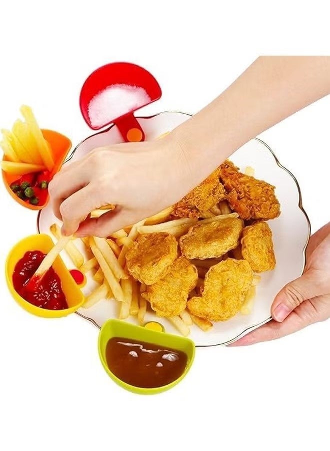 عبوة من 4 قطع من حاويات التوابل للبطاطس المقلية والصلصات - حاويات توابل أساسية للمطبخ، حاويات توابل للغمس، الحفلات، النزهات، حاويات توابل سهلة التنظيف - Image 3