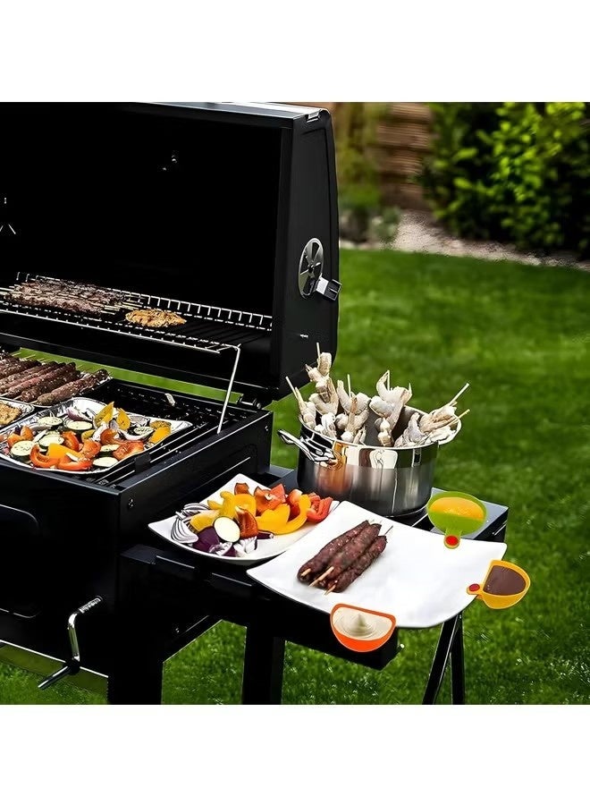 عبوة من 4 قطع من حاويات التوابل للبطاطس المقلية والصلصات - حاويات توابل أساسية للمطبخ، حاويات توابل للغمس، الحفلات، النزهات، حاويات توابل سهلة التنظيف - Image 4