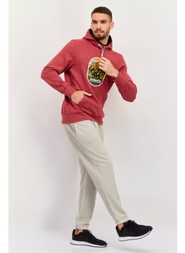 Avalanche Men Sportswear Fit Graphic Print Long Sleeves Outdoor Sweatshirt, Coral  - Image 4