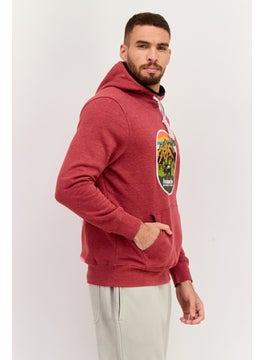 Avalanche Men Sportswear Fit Graphic Print Long Sleeves Outdoor Sweatshirt, Coral  - Image 2