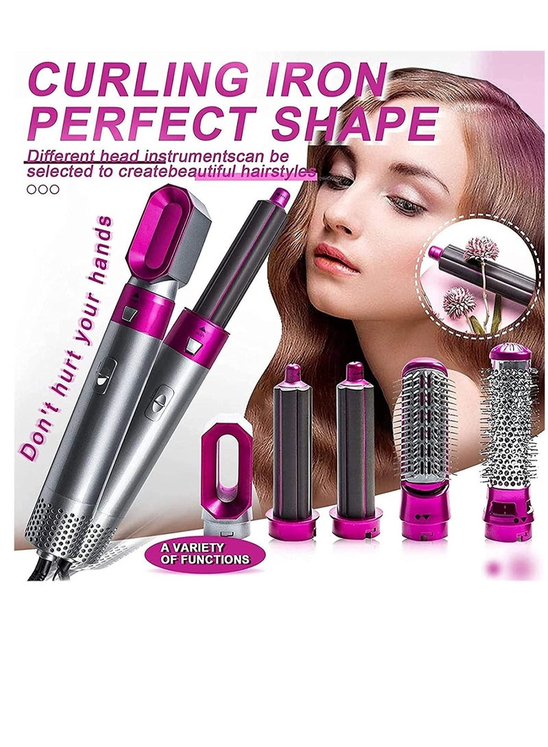 ELTRAZONE 5 in 1 Curling Wand Set Fast Heating Hot Air Comb Dual-Purpose Curling Straightener Iron Automatic Curling Iron for Multiple Hair Types and Styles Gift for Girls Wom - Image 2