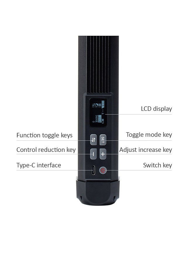VILTROX K60 20W RGB LED Light Bi-Color Light Tube Portable Fill Light Wand Stick 2500K-8500K Dimmable TLCI≥97 CRI≥95 with 26 Special Scene Effects OLED Screen  - Image 5