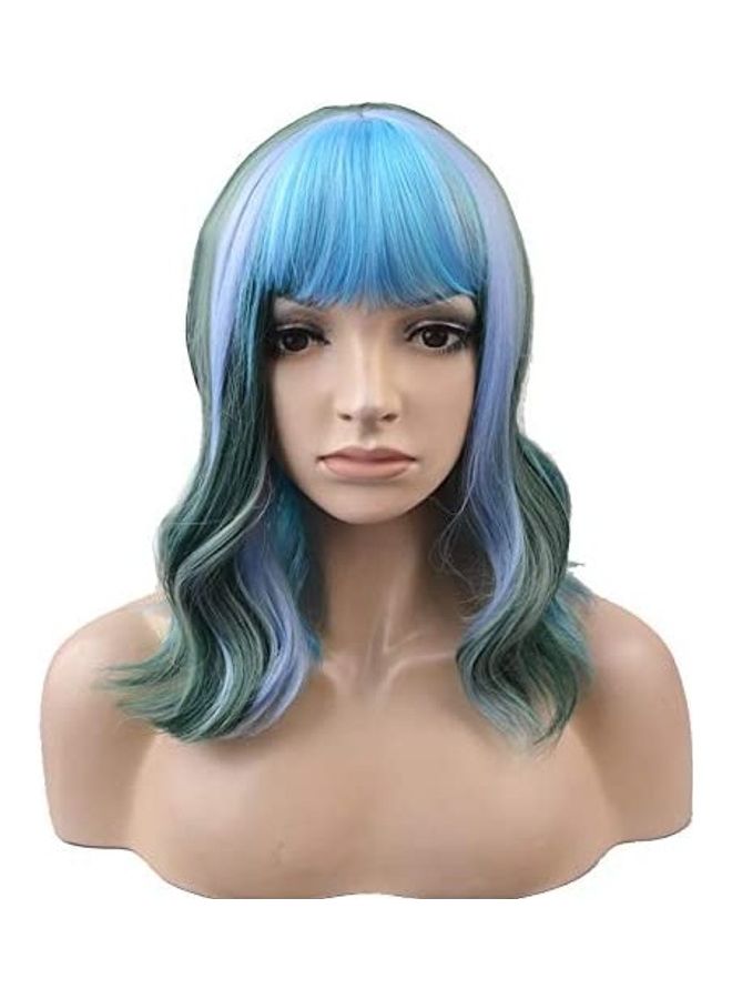 بيرون شعر مستعار قصير كيرلي جميل من الألياف الصناعية متعدد الألوان 14بوصة