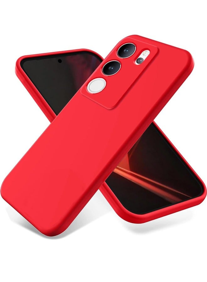 Cover for VIVO V29 5G, Silicone Protective Phone Case for VIVO V29, Slim Thin Full Body Protect Soft Shockproof Cover for VIVO V29 5G, Red - Image 1