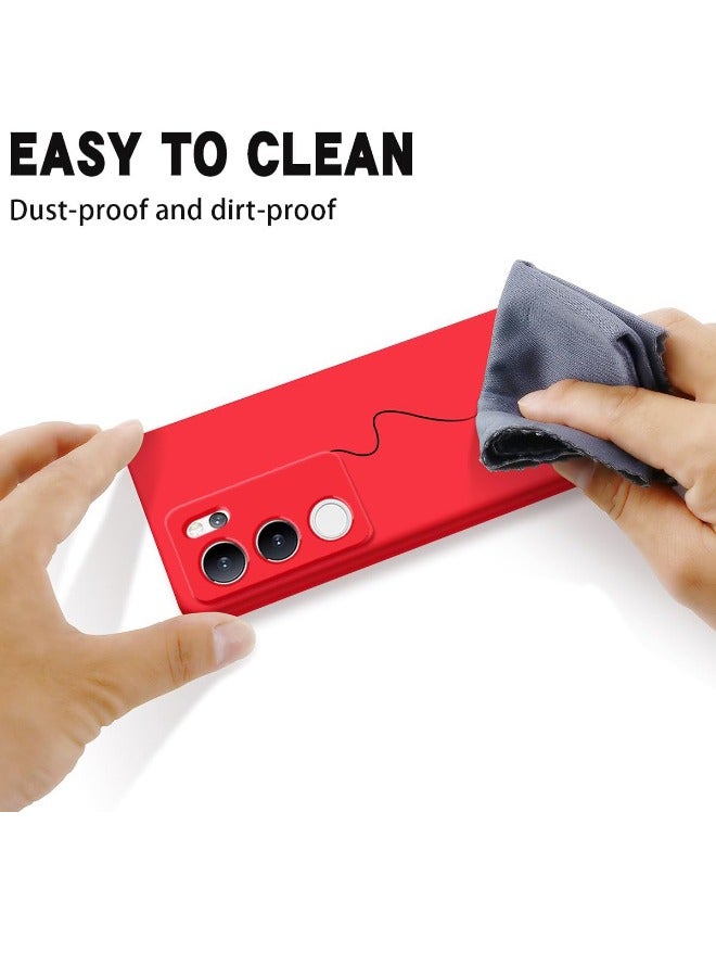 Cover for VIVO V29 5G, Silicone Protective Phone Case for VIVO V29, Slim Thin Full Body Protect Soft Shockproof Cover for VIVO V29 5G, Red - Image 4