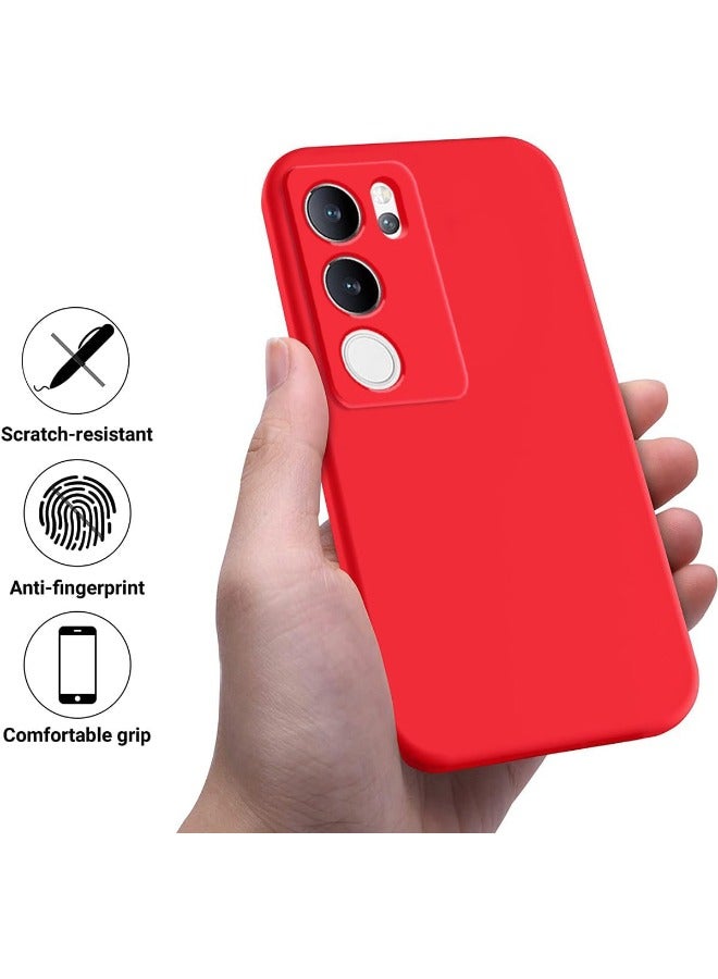 Cover for VIVO V29 5G, Silicone Protective Phone Case for VIVO V29, Slim Thin Full Body Protect Soft Shockproof Cover for VIVO V29 5G, Red - Image 2
