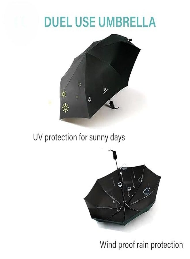 SEYROLIN UV protection Black Umbrella Automatic open close for rain and sun | Summer and Sun Protection with UPF 50+ | 3 fold umbrella for men women boys girls | stylish folding under windproof travel - Image 5