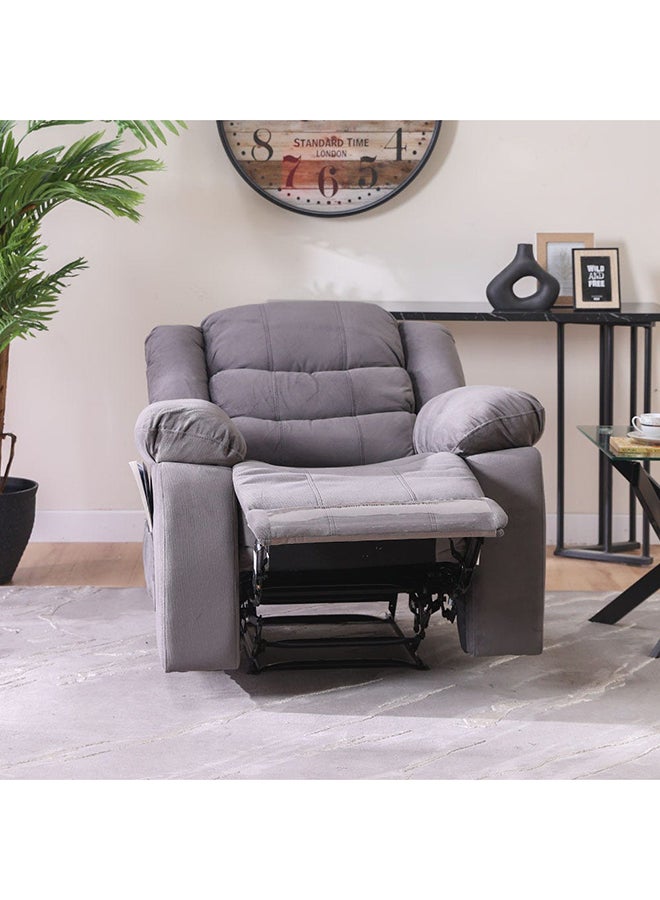 DANUBE HOME كرسي مينا بمقعد واحد مصنوع من القماش مع حامل أكواب وجيوب، تصميم حديث، مقعد واحد، كرسي استرخاء لغرفة المعيشة، 97 × 84 × 103 سم، رمادي داكن - Image 2