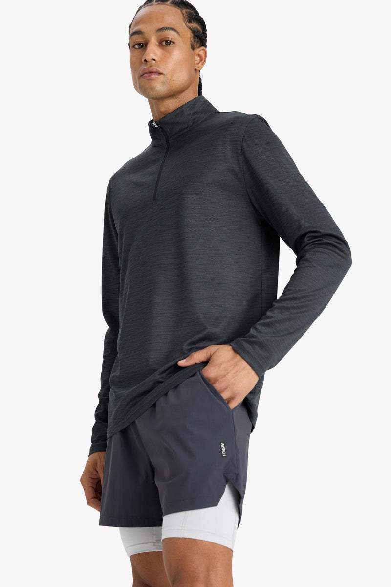 DeFacto Grey Man DeFactoFit Slim Fit Sports Crop Shorts Casual - Image 3