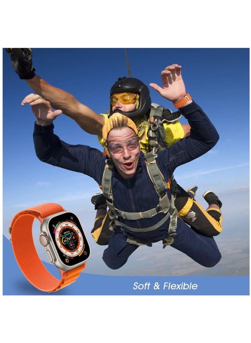 SOLARAE Compatible Textile Stretch Nylon Sport Strap for Apple Watch Ultra 49mm, 45mm, 44mm, 42mm - Titanium G-Hook Wristband for Series 8/7/6/SE/5/4/3/2/1 Men’s Bands. - Image 4