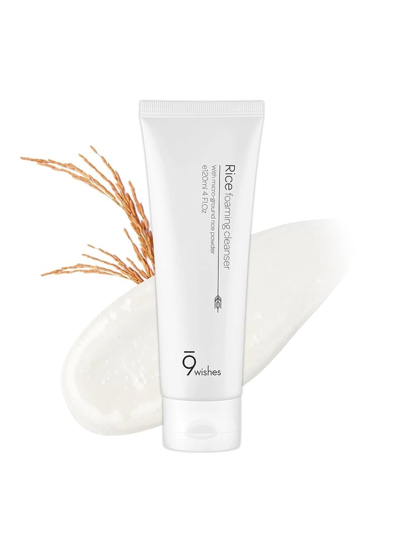 9 wishes 9 wishes Rice Foaming Cleanser (5.07 Fl. Oz.) - Gentle Facial Cleanser for Sebum Control and Blackhead Removal with Rice Water and Plant-Based Ingredients for a Radiant Complexion 