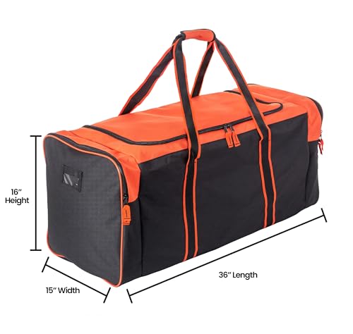 Jetstream Heavy Duty Multi Pocket Large Sports Gym Equipment 3-Pocket Travel Duffel Bag (36 Inch, Orange) - Image 4