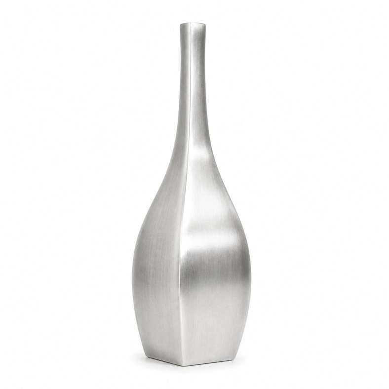 Pan Home Hearth Metal Flute Vase 17x17x67cm - Silver - 112ZAM9900014 - Image 4