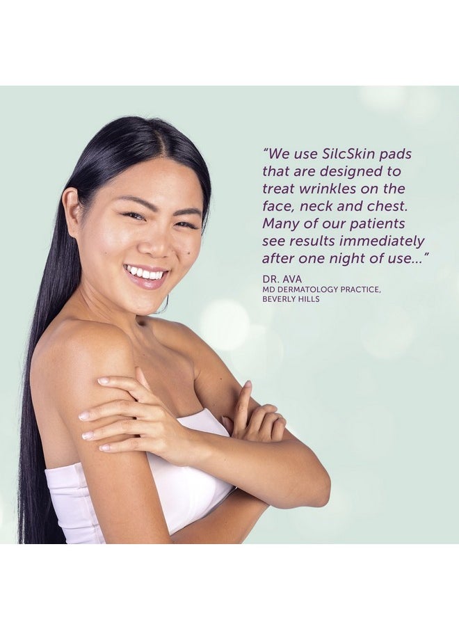 Silc Skin - Silc Skin Decollette Pad - Medical-Grade Chest Wrinkle Pads, Smoothing Anti Wrinkle Chest Pads, Reusable Silicone Chest Wrinkle Patches, 30 Day Supply - Image 1