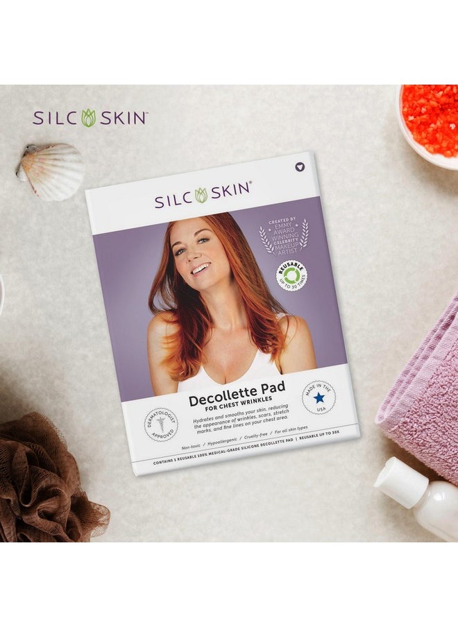 Silc Skin - Silc Skin Decollette Pad - Medical-Grade Chest Wrinkle Pads, Smoothing Anti Wrinkle Chest Pads, Reusable Silicone Chest Wrinkle Patches, 30 Day Supply - Image 1