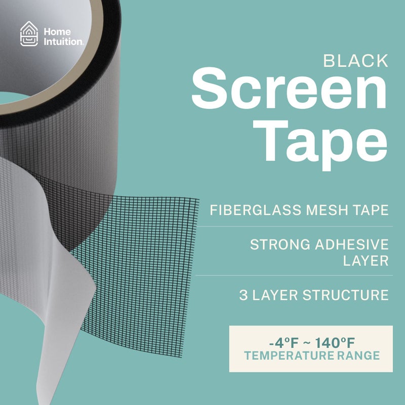 Home Intuition 2" x 15 Feet Premium Screen Repair Tape Roll for Window, Door, Patio, Pool Screens â€“ Waterproof Fiberglass Mesh Adhesive Roll â€“ Easy Fix for Screen Tears, Holes â€“ Durable Screen Patch - Image 2