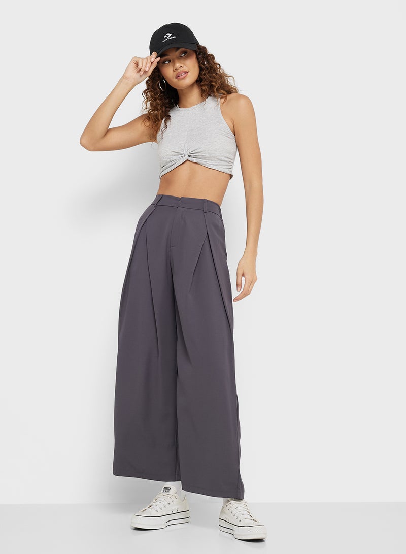 Ginger Wide Leg Dad Trousers - Image 1