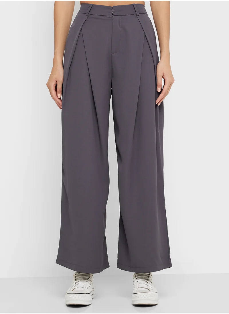 جينجر Wide Leg Dad Trousers