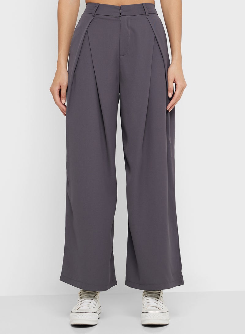 Ginger Wide Leg Dad Trousers - Image 2