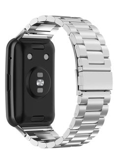 Generic Watch Strap Compatible for HUAWEI Watch Fit, Replacement Metal Smart Watch Strap Quick Release Stainless Steel Watch Band Wristband Compatible for HUAWEI Watch Fit (Silver)  - Image 2