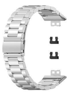 Generic Watch Strap Compatible for HUAWEI Watch Fit, Replacement Metal Smart Watch Strap Quick Release Stainless Steel Watch Band Wristband Compatible for HUAWEI Watch Fit (Silver)  - Image 4