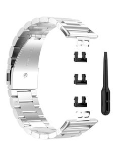 Generic Watch Strap Compatible for HUAWEI Watch Fit, Replacement Metal Smart Watch Strap Quick Release Stainless Steel Watch Band Wristband Compatible for HUAWEI Watch Fit (Silver)  - Image 3