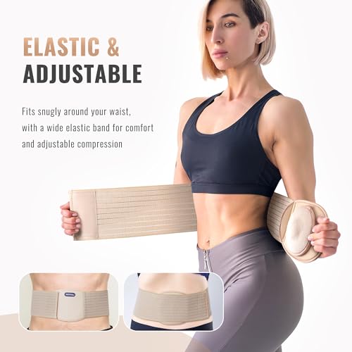 HEERTEEAJ Umbilical Hernia Belt | Abdominal Hernia Belt for Men & Women | Belly Button Umbilical Hernia Binder w/ 1 Hernia Compression Pads | Ventral, Epigastric & Post Surgery Support Belts - Image 4